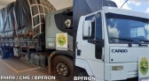 BPFRON realiza apreensão de dois caminhões carregados de fumo em Santo Antônio do Sudoeste