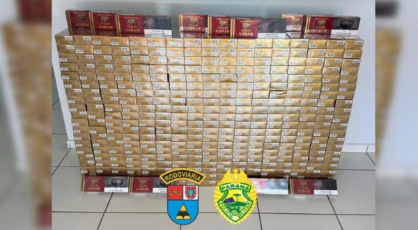 Polícia Rodoviária apreende 352 pacotes de cigarros estrangeiros em ônibus na PR-280