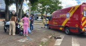 Acidente entre carro e moto deixa uma pessoa ferida na Avenida União da Vitória