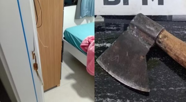 Mulher se esconde após ex-marido invadir casa com machado e fazer ameaças de morte