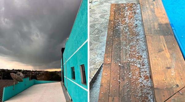 Forte tempestade com granizo atinge Pinhão nesta sexta-feira