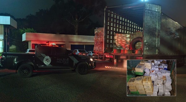 Carreta com 3,6 mil garrafas de vinho argentino é apreendida em ação conjunta