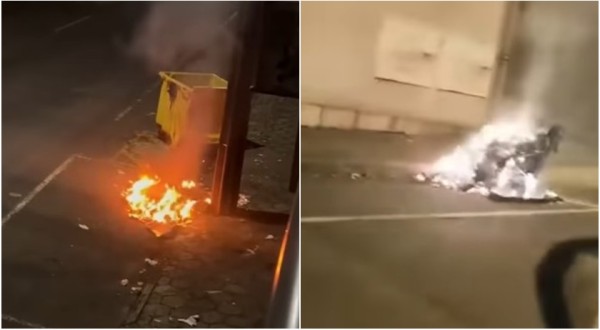 Vândalos queimam cinco containers de lixo e deixam grande prejuízo