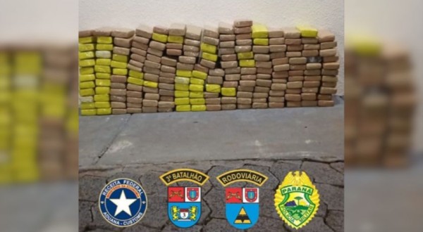 Polícia apreende 135 kg de maconha em operação na PR-281, em São João