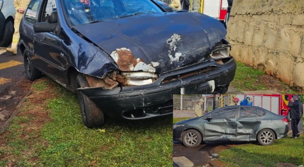 Colisão entre carros deixa mulher ferida no bairro Vila Nova