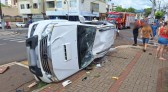 SUV capota após colisão no perímetro urbano de Francisco Beltrão