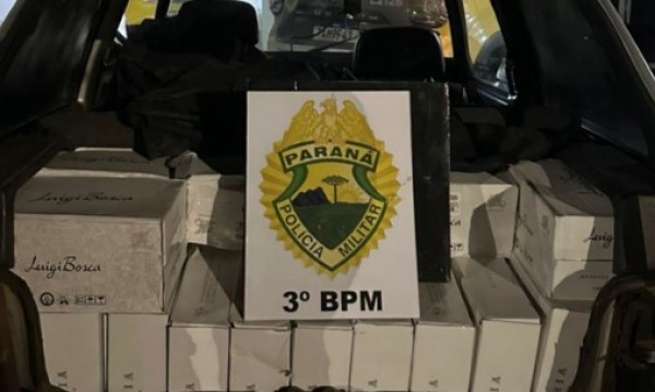 Polícia Militar apreende veículo carregado com vinho contrabandeado