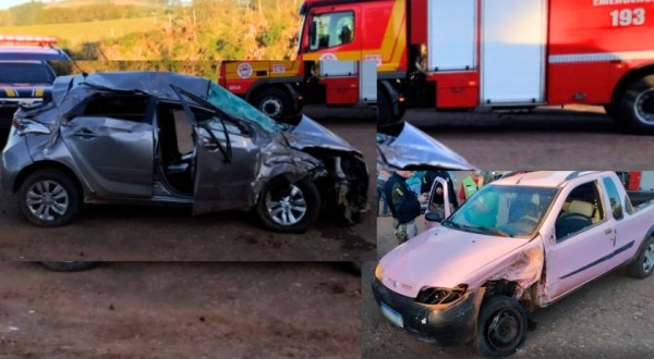 Acidente na BR 280 deixa três feridos