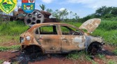 Veículo abandonado e incendiado é encontrado próximo ao Presídio de Francisco Beltrão; caso está ligado a roubo e morte