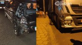 Colisão entre carro e carreta é registrada na PR-483