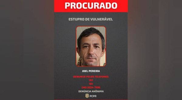 PCPR divulga foto de condenado por estupro de vulnerável e busca informações sobre paradeiro