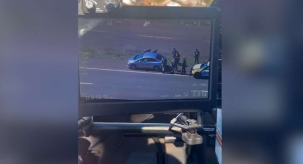Helicóptero do Bpmoa auxilia em apreensão de carga ilegal de celulares na BR-277