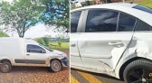 Acidente no trevo de acesso ao município deixa dois motoristas feridos
