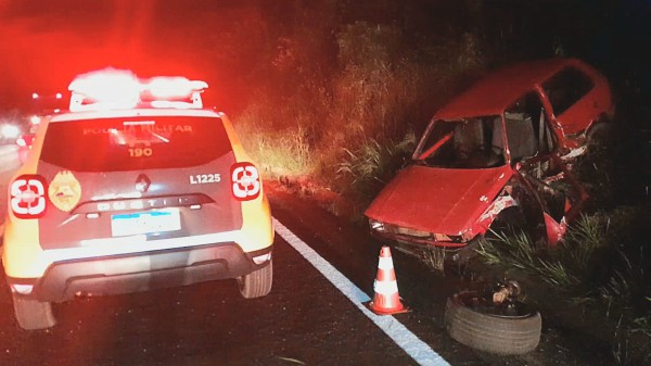 Grave colisão deixa uma pessoa ferida no trecho que liga Marmeleiro a Francisco Beltrão