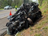 Perseguição policial acaba com suspeito morto após colisão frontal na 277