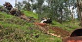 Caminhão sai da pista e tomba em ribanceira na SC-154