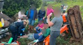 Homem fica gravemente ferido em acidente com máquina agrícola