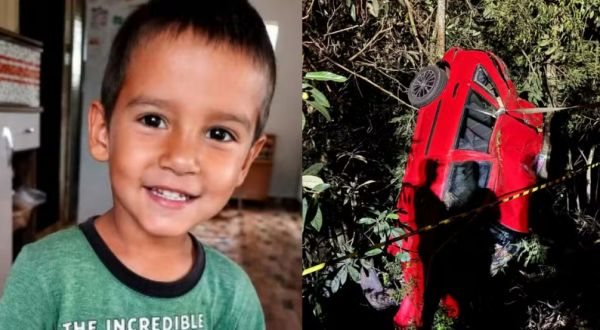 Menino de 7 anos morre após carro sair da pista e bater contra árvore