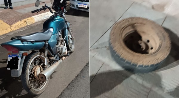 Pneu se solta de caminhão e atinge motociclista no Oeste