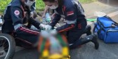 Motociclista fica ferido após acidente com carreta na BR-163