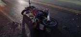 Vítima de grave acidente entre moto e carro na PR-483, morre a caminho do hospital