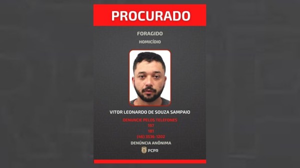 Polícia Civil divulga foto de foragido por homicídio em Dois Vizinhos