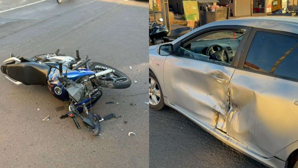 Colisão entre moto e carro deixa motociclista em estado grave