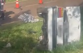 Capotamento em Nova Prata do Iguaçu deixa uma vítima fatal