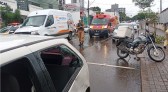 Jovem fica ferido em acidente de trânsito no Centro de Francisco Beltrão