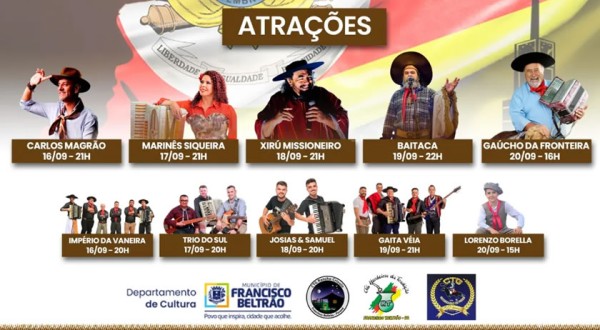 Semana Farroupilha chega à 20ª edição com shows e gastronomia típica