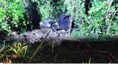 Motorista é resgatado após saída de pista e queda em ribanceira na BR-158