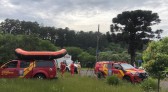 Corpo de Bombeiros retira cadáver do Rio Marrecas