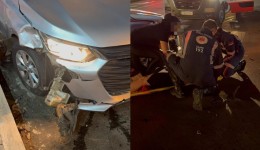 Colisão entre carro e moto deixa duas mulheres feridas no centro